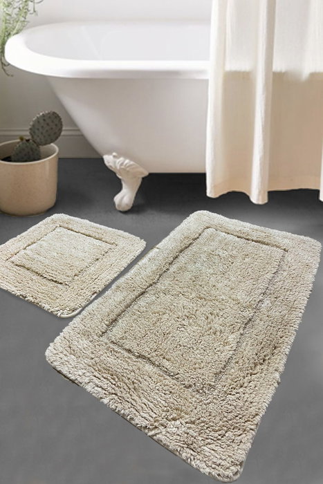 Mijölnir Juego de alfombrillas de baño de algodón Piedra Mijölnir Juego de alfombrillas de baño de algodón Piedra